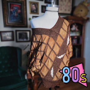 Vintage Leather Patchwork Sweater - Etsy