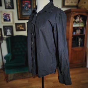 Vintage Y2K Fender Black Button Up Shirt Long Sleeve Embroidered Logo Guitar M image 4