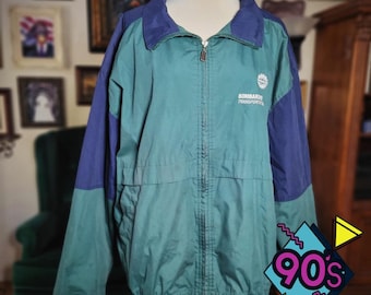 Holloway Bombardier Transportation Jacket Vintage 90s Colorblock Windbreaker XL