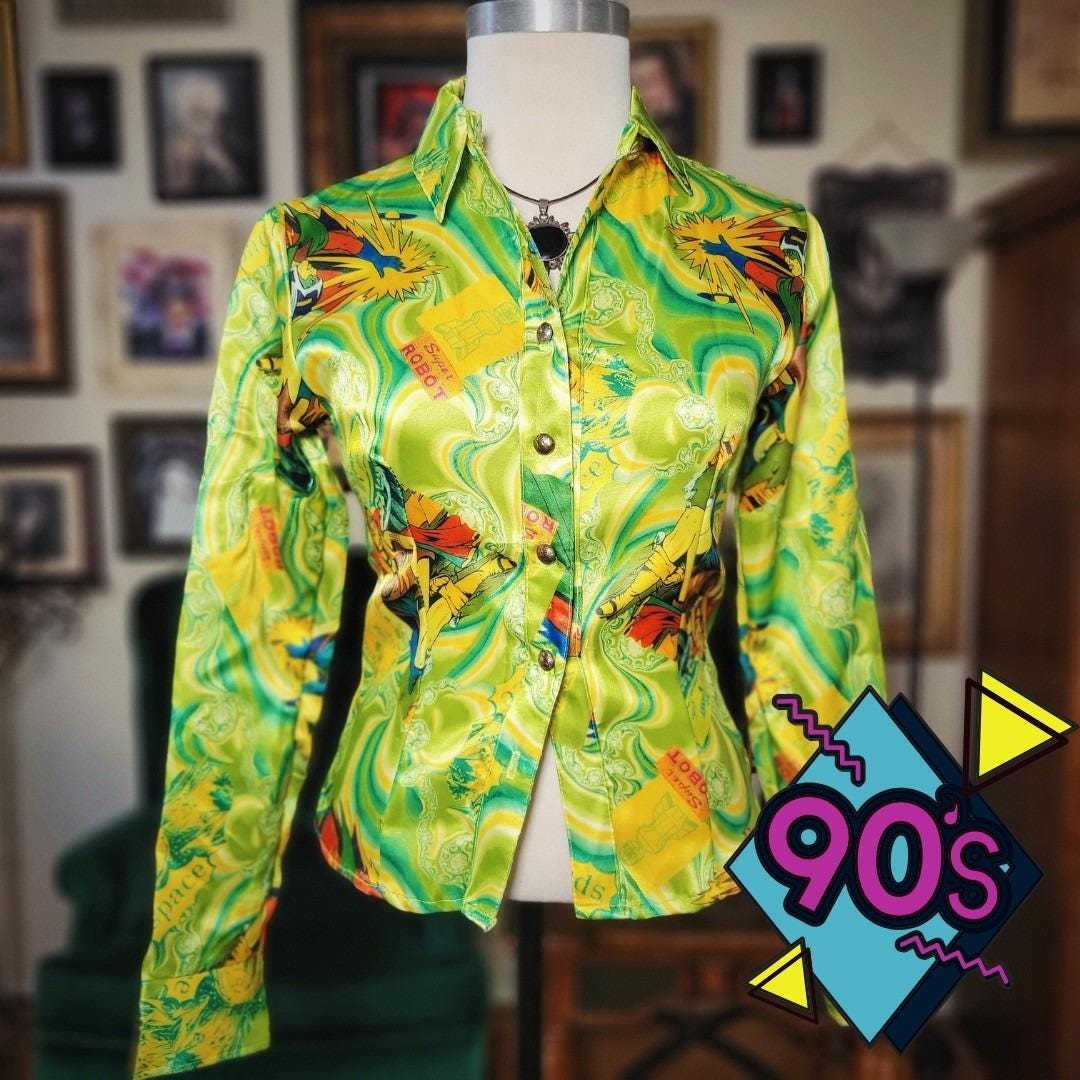 90s Satin Blouse - Etsy