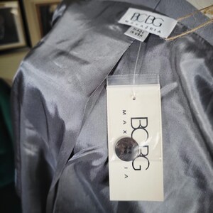 Vintage BCBG Max Azria Blazer 90s Grey Tailored Jacket Made in USA NWT Size 10 image 6