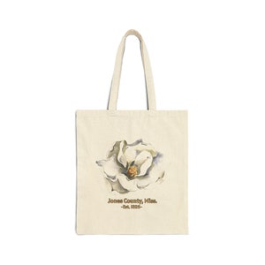 Borsa tote in tela di cotone Magnolia di Jones County