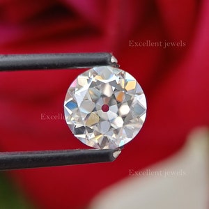 Old Mine 2CT Round Cut Loose Diamond For Jewelry Making Round Loose Moissanite For Engagement Ring Round Diamond For Anniversary Ring Gift