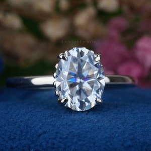 2CT ovaal geslepen Moissanite diamanten ring 14K geelgouden ring ovaal geslepen solitaire verlovingsring ovale Moissanite miligree ring jubileumring