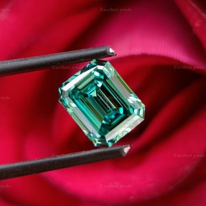 3 CT Emerald Cut Loose Diamond For Jewelry Making Green Emerald Loose Moissanite For Engagement Ring Emerald Cut Diamond Anniversary Ring
