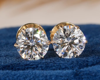 1.50CT Round Cut Lab Grown Diamond Stud Earrings Certified Round Diamond Earrings Gift for Mother 14K Gold Round Solitaire Studs For Women