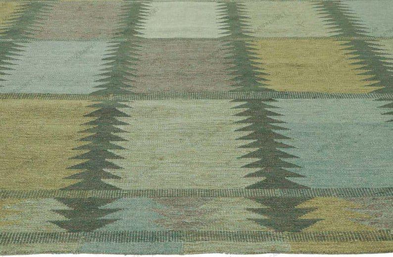 Maria Killam Rug Swedish Marianne Kilim Rug - Handmade Design With Green Tones in New ...