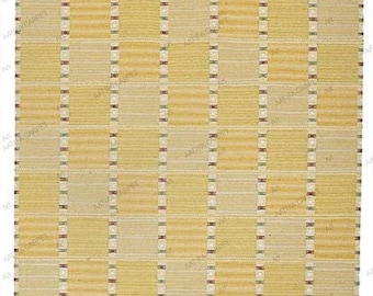 Handgewebter schwedischer Kelim Teppich aus Neuseelandwolle in Light Gold
