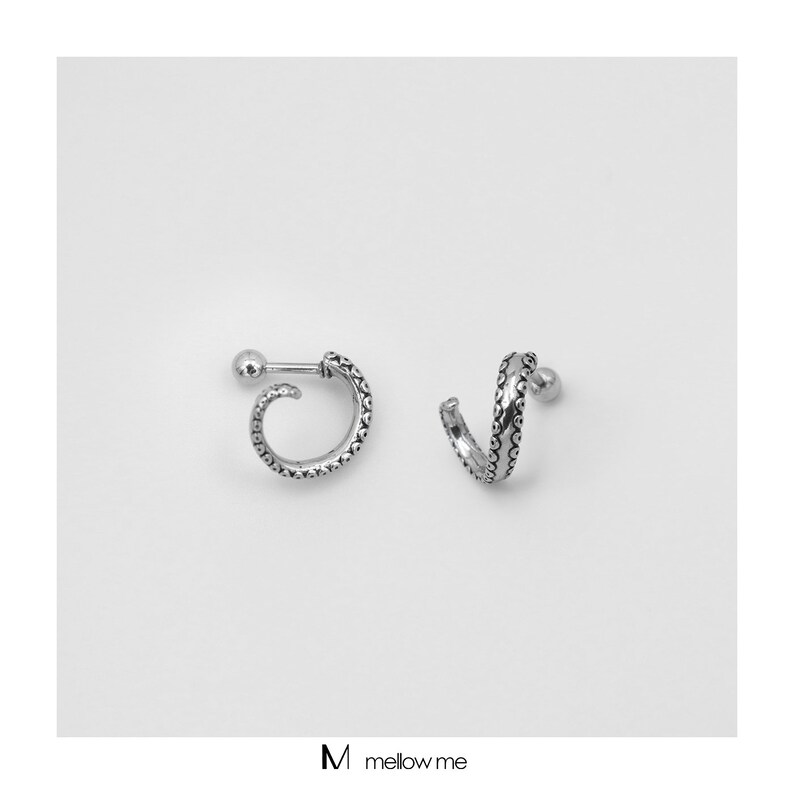 Screw Back Stud Earring Titanium Steel Unisex Hip Hop Punk Octopus