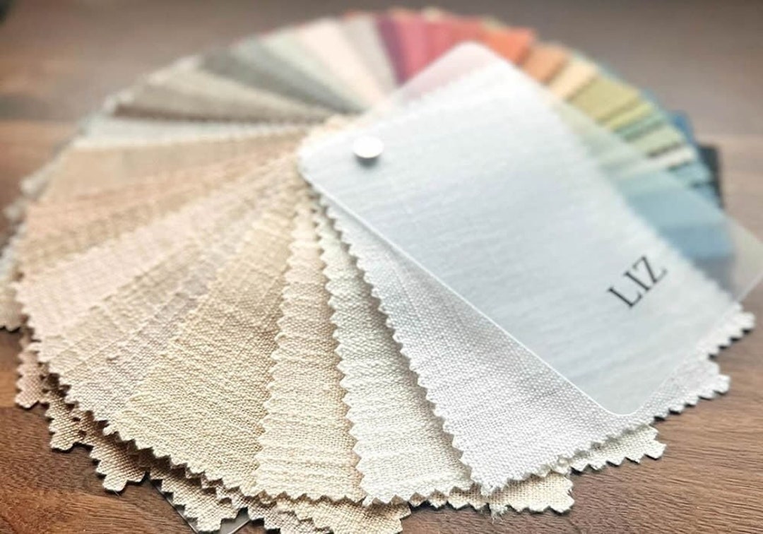 TWOPAGES Liz Faux Linen Curtain Fabric Sample Booklet 38 Etsy