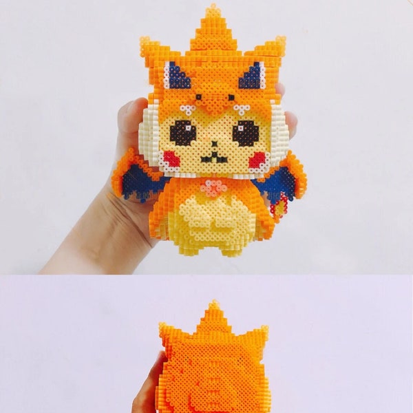 3D Perler Pattern Pikachu Charizard Cosplay | TÉLÉCHARGEMENT INSTANTANÉ DU TUTORIEL!