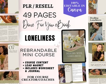Dealing with Loneliness Ebook: Rebrandable PLR Content (Canva)