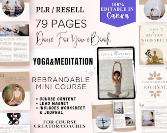 Werkboek yoga en meditatie: rebrandable coachingprogramma van 79 pagina's (canvasjabloon)