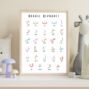 Arabic Alphabet Print Arabic Letter Poster Islamic Nursery Print Kids Islamic Prints Muslim print Islamic art Muslim Kid Gift Islamic poster