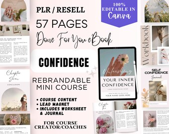 Confidence Coach Workbook: Brandable Self-Esteem Guide (Canva Template)