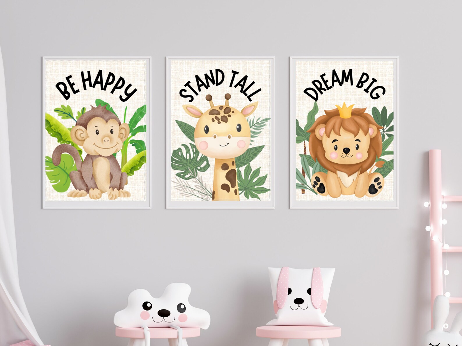 6 Safari Animal Nursery Decor Printables Nursery Wall Art Set Decor ...