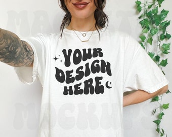 Comfort Colors C1717 White Mockup, Oversized White Mockup, Model Mockup, Trendy Mock, White Colored Shirt, Aesthetic Mockup, Lifestyle Mock