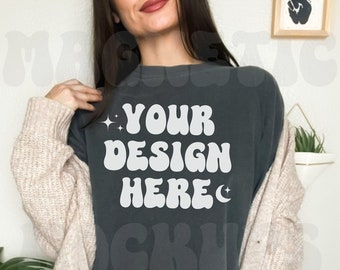 Pepper Comfort Colors C1717 Mockup, Comfort Colors Mockup, Oversized TShirt Mockup, Pepper Shirt Mockup, Trendy Mock, Aesthetic Mockup, Boho