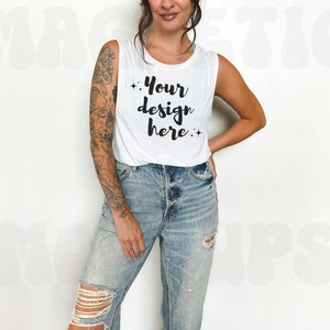 Bella Canvas 8803 Mockup, Bella Canvas 8803 White Mockup, Bella Canvas Tank Top Mockup, White Muscle Tank Mockup, White Tank Top Mockup