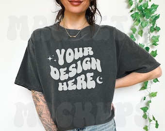 Comfort Colors C1717 Pepper Mockup, Oversized Tshirt Mockup, Beach Mockup, Model Mockup, Trendy Mock, Pepper Colored Shirt, Aesthetic Mock