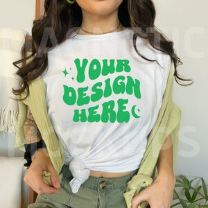 White Bella Canvas 3001 Mockup, St Patricks Mockup, Bella Canvas Mockup, White TShirt Mockup, BC 3001 White, Model Mockup, Trendy Mockup