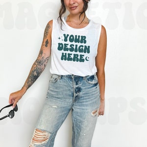 Bella Canvas 8803 Mockup, Bella Canvas 8803 White Mockup, Bella Canvas Tank Top Mockup, White Muscle Tank Mockup, White Tank Top Mockup