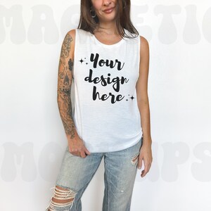Bella Canvas 8803 Mockup, Bella Canvas 8803 White Mockup, Bella Canvas Tank Top Mockup, White Muscle Tank Mockup, White Tank Top Mockup