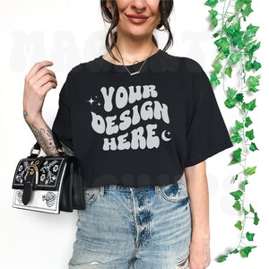 Comfort Colors C1717 Black Shirt Mockup, Oversized Comfort Colors Mockup, Black Shirt, Comfort Color Shirt Mock, Model Mockup, Summer Mockup
