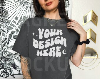 Comfort Colors C1717 Pepper Mockup, Oversized Tshirt Mockup, Pepper Mockup, Model Mockup, Trendy Mock, Pepper Colored Shirt, Aesthetic Mock