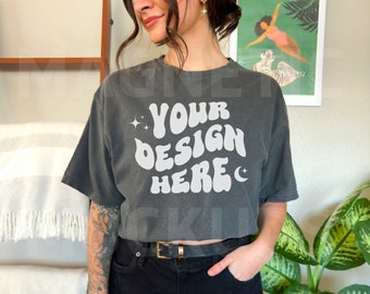 Comfort Colors C1717 Pepper Mockup, Oversized Tshirt Mockup, Pepper Mockup, Model Mockup, Trendy Mock, Pepper Colored Shirt, Aesthetic Mock