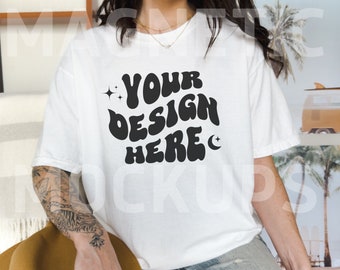 Comfort Colors C1717 White Mockup, Oversized White Mockup, Model Mockup, Trendy Mock, White Colored Shirt, Aesthetic Mockup, Lifestyle Mock