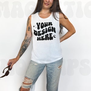 Bella Canvas 8803 Mockup, Bella Canvas 8803 White Mockup, Bella Canvas Tank Top Mockup, White Muscle Tank Mockup, White Tank Top Mockup