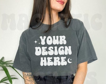 Pepper Comfort Colors C1717 Mockup, Comfort Colors Mockup, Oversized TShirt Mockup, Pepper Shirt Mockup, Trendy Mock, Aesthetic Mockup, Boho