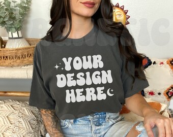 Pepper Comfort Colors C1717 Mockup, Comfort Colors Mockup, Oversized TShirt Mockup, Pepper Shirt Mockup, Trendy Mock, Aesthetic Mockup, Boho