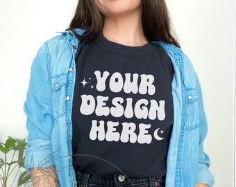 Comfort Colors C1717 Black Mockup, Comfort Colors Mockup, C1717 Mockup, Black Tshirt Mockup, Oversized Mockup, Trendy Mock, Aesthetic Mock