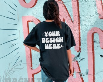 Comfort Colors C1717 Black Mockup, Comfort Colors Back Mockup, C1717 Mockup, Black Tshirt Mockup, Oversized Mock, Trendy Mock, Words On Back
