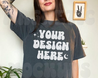 Pepper Comfort Colors C1717 Mockup, Comfort Colors Mockup, Oversized TShirt Mockup, Pepper Shirt Mockup, Trendy Mock, Aesthetic Mockup, Boho