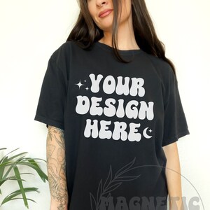 Comfort Colors C1717 Black Mockup, Comfort Colors Mockup, C1717 Mockup, Black Tshirt Mockup, Oversized Mockup, Trendy Mock, Aesthetic Mock