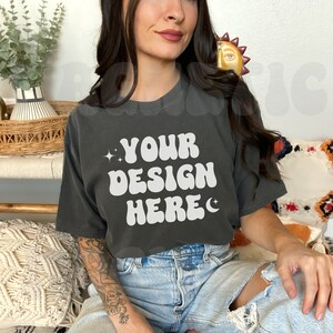 Pepper Comfort Colors C1717 Mockup, Comfort Colors Mockup, Oversized TShirt Mockup, Pepper Shirt Mockup, Trendy Mock, Aesthetic Mockup, Boho