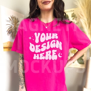 Heliconia Comfort Colors C1717 Mockup, Comfort Colors Mockup, Oversized TShirt Mockup, Heliconia Colored Shirt, Trendy Mock, Aesthetic Mock
