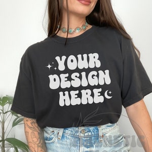 Comfort Colors C1717 Black Mockup, Comfort Colors Mockup, C1717 Mockup, Black Tshirt Mockup, Oversized Mockup, Trendy Mock, Aesthetic Mock