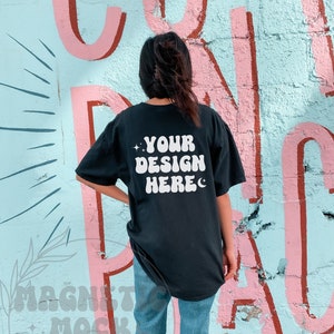Comfort Colors C1717 Black Mockup, Comfort Colors Back Mockup, C1717 Mockup, Black Tshirt Mockup, Oversized Mock, Trendy Mock, Words On Back