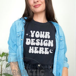 Comfort Colors C1717 Black Mockup, Comfort Colors Mockup, C1717 Mockup, Black Tshirt Mockup, Oversized Mockup, Trendy Mock, Aesthetic Mock