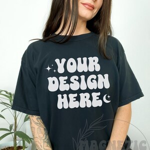 Comfort Colors C1717 Black Mockup, Comfort Colors Mockup, C1717 Mockup, Black Tshirt Mockup, Oversized Mockup, Trendy Mock, Aesthetic Mock