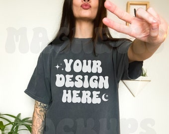 Pepper Comfort Colors C1717 Mockup, Comfort Colors Mockup, Oversized TShirt Mockup, Pepper Shirt Mockup, Trendy Mock, Aesthetic Mockup, Boho