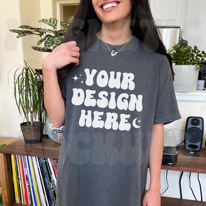 Pepper Comfort Colors C1717 Mockup, Comfort Colors Mockup, Oversized TShirt Mockup, Pepper Shirt Mockup, Lifestyle Mockup, Aesthetic Mockup