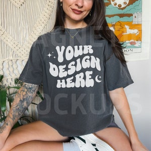 Pepper Comfort Colors C1717 Mockup, Comfort Colors Mockup, Oversized TShirt Mockup, Pepper Shirt Mockup, Trendy Mock, Aesthetic Mockup, Boho