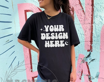 Comfort Colors C1717 Black Mockup, Comfort Colors Mockup, C1717 Mockup, Black Tshirt Mockup, Oversized Mockup, Trendy Mock, Lifestyle Mockup