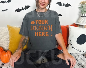 Pepper Comfort Colors C1717 Mockup, Comfort Colors Pepper Halloween Mockup, Oversized TShirt Mock, Pepper Shirt Mockup, Fall Mockup, Autumn