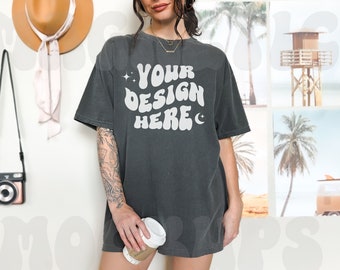 Comfort Colors C1717 Pepper Mockup, Oversized Tshirt Mockup, Pepper Mockup, Model Mockup, Trendy Mock, Pepper Colored Shirt, Aesthetic Mock